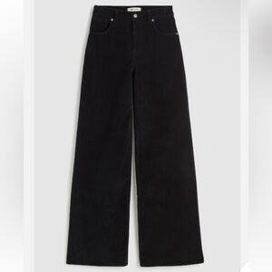 NWT Madewell Black Superwide-Leg Corduroy Pants size 26